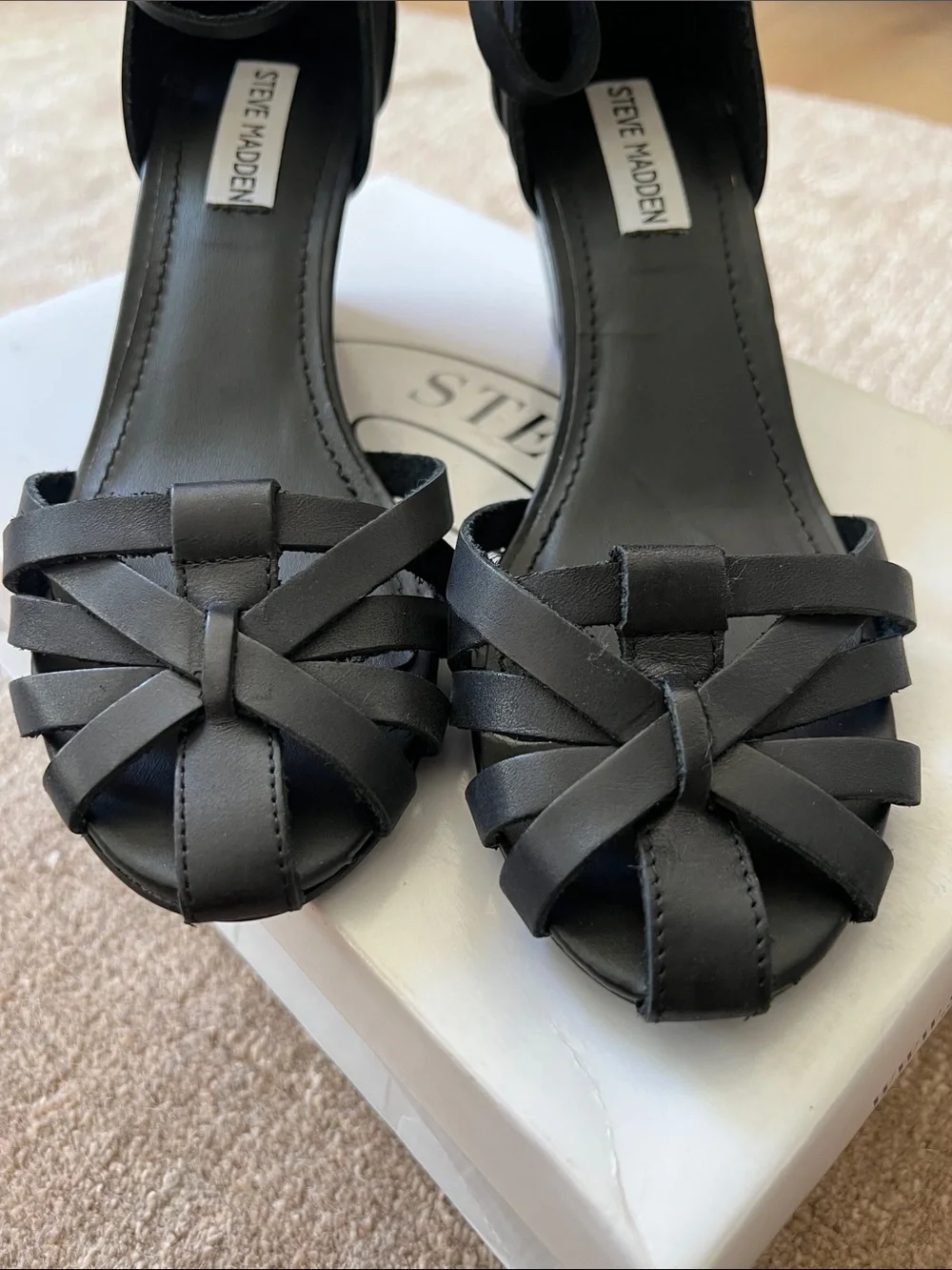 Steve Madden NESSIE Leather Wedge Sandals